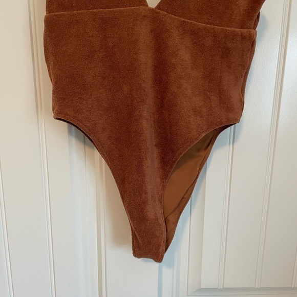 Stone Fox Swim x Free People Terry Elm One Piece Swimsuit small rust brown - Picture 5 of 7